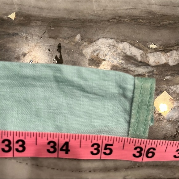 3/$30 Vintage Ginnie Johansen Linen And Pearl Handmade Blue Belt 32-34” Waist - Picture 5 of 6